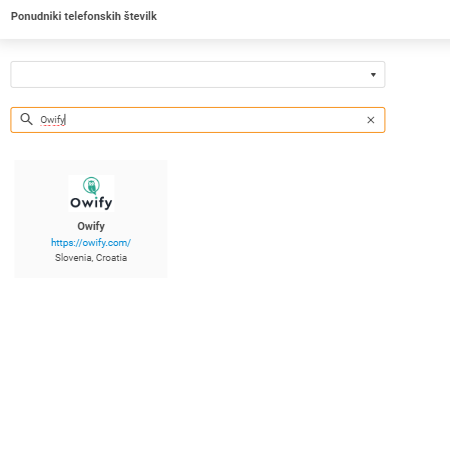 Sélection du fournisseur Owify