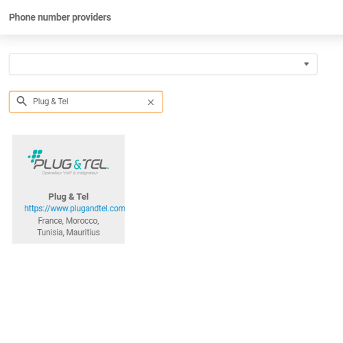 Fournisseur Plug & Tel