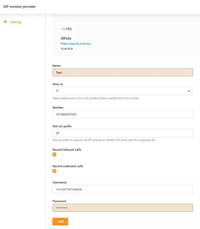 Identifiants SIPcity