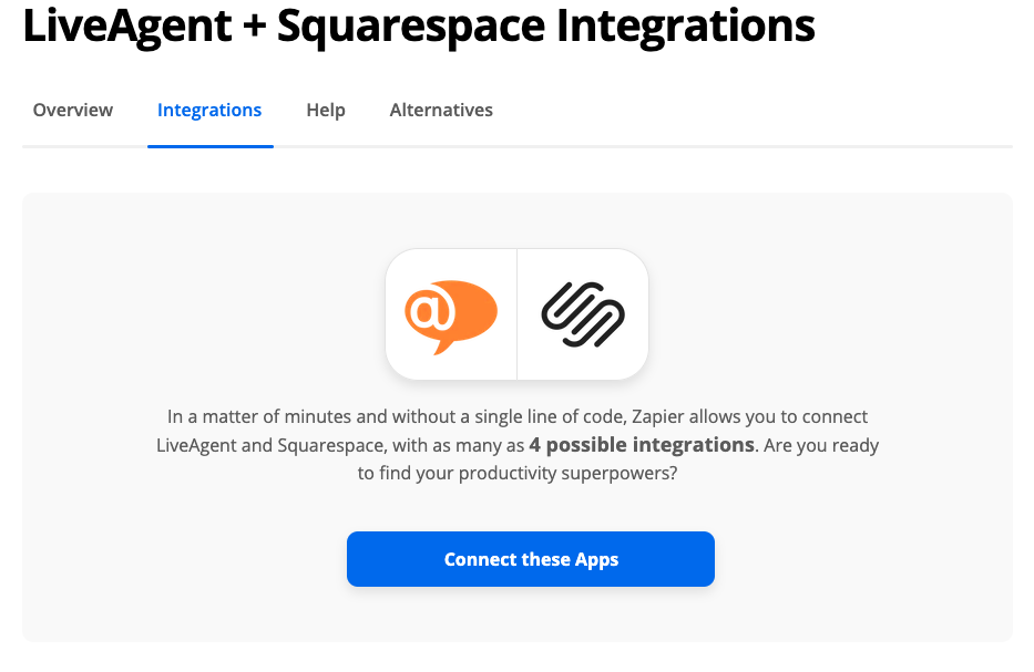 Connecter LiveAgent avec Squarespace via Zapier