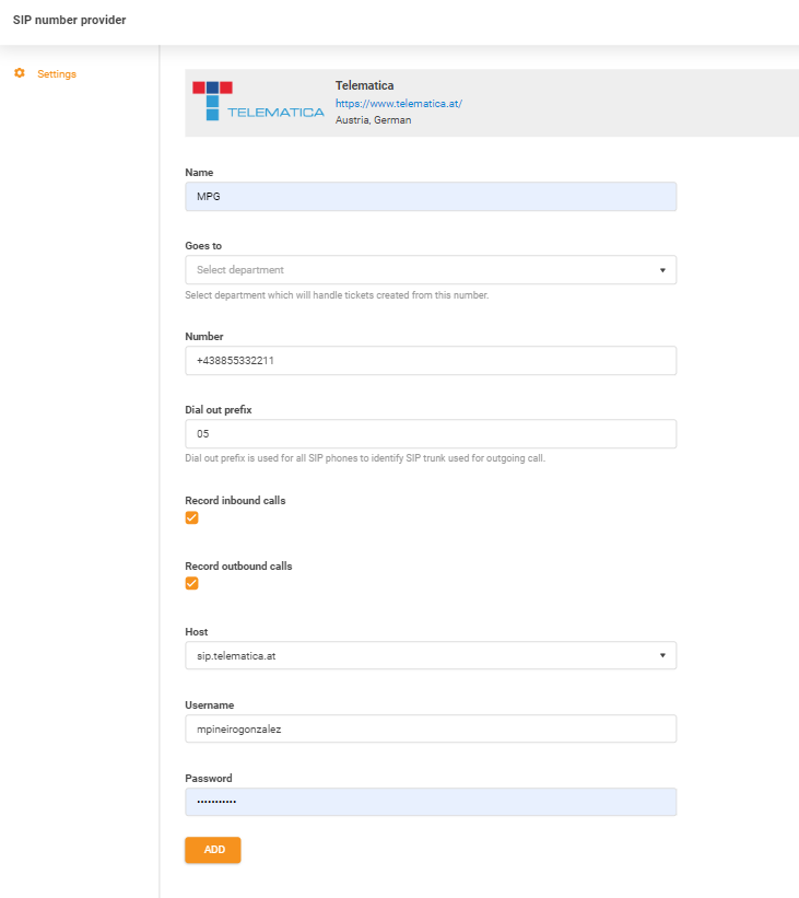 Identifiants Telematica