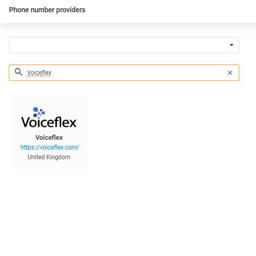Sélection du fournisseur Voiceflex