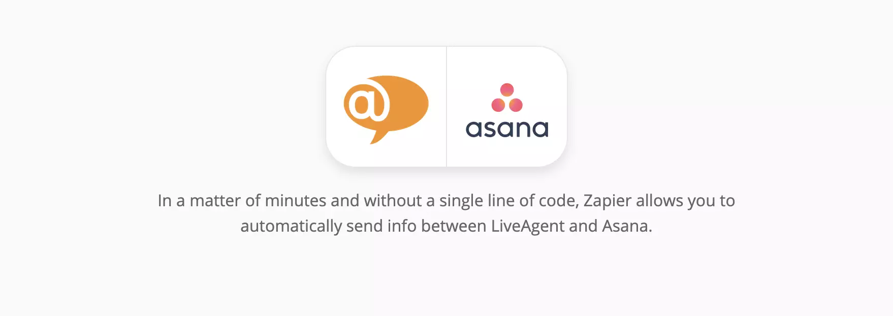 Page d'intégration LiveAgent et Asana sur Zapier