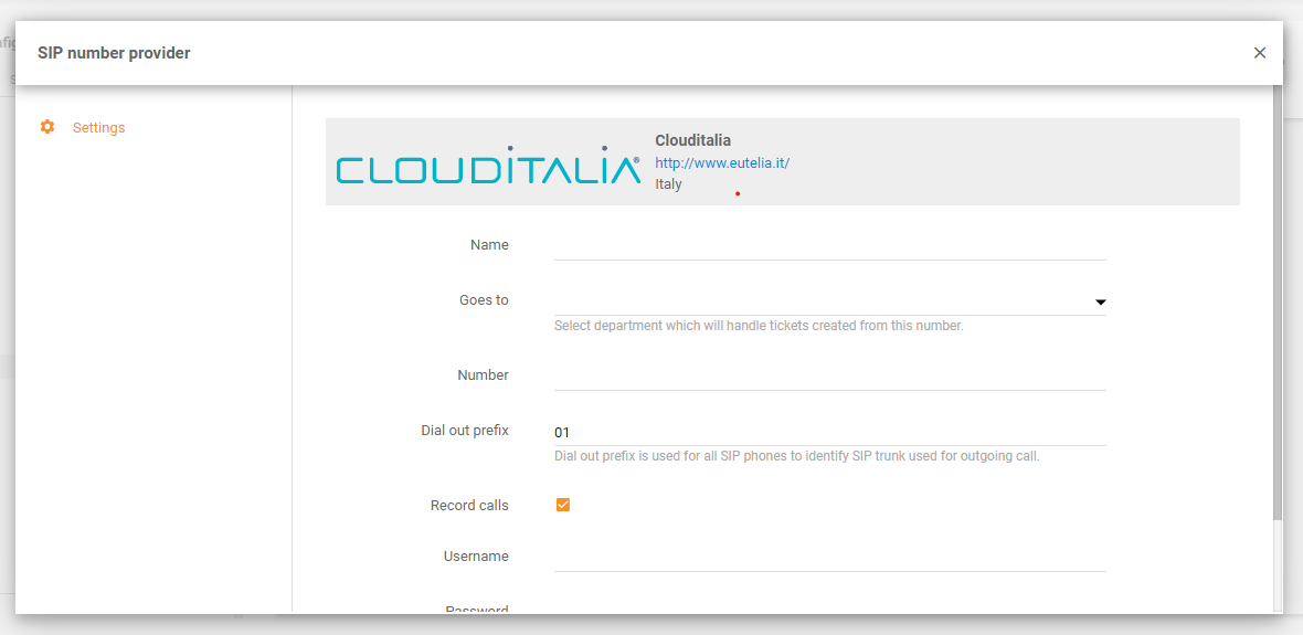 CloudItalia integration in LiveAgent
