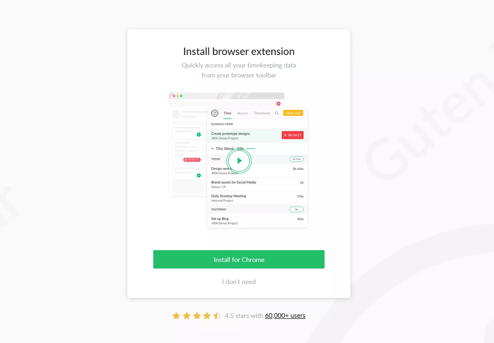 Installer l'extension de navigateur Everhour
