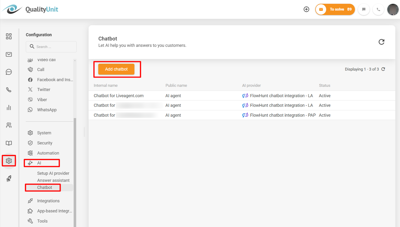 Ajout d'un chatbot IA FlowHunt