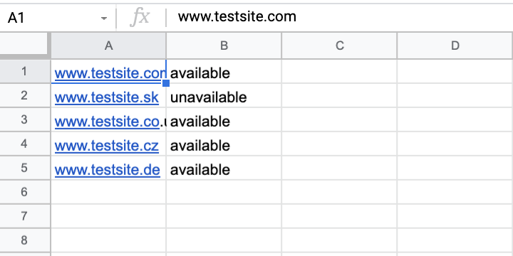 Exemple Google Sheets