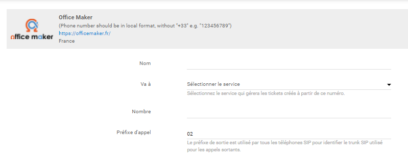 Configurer le numéro de téléphone Peoplefone