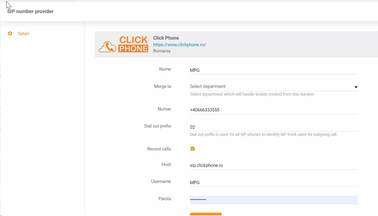 Identifiants ClickPhone