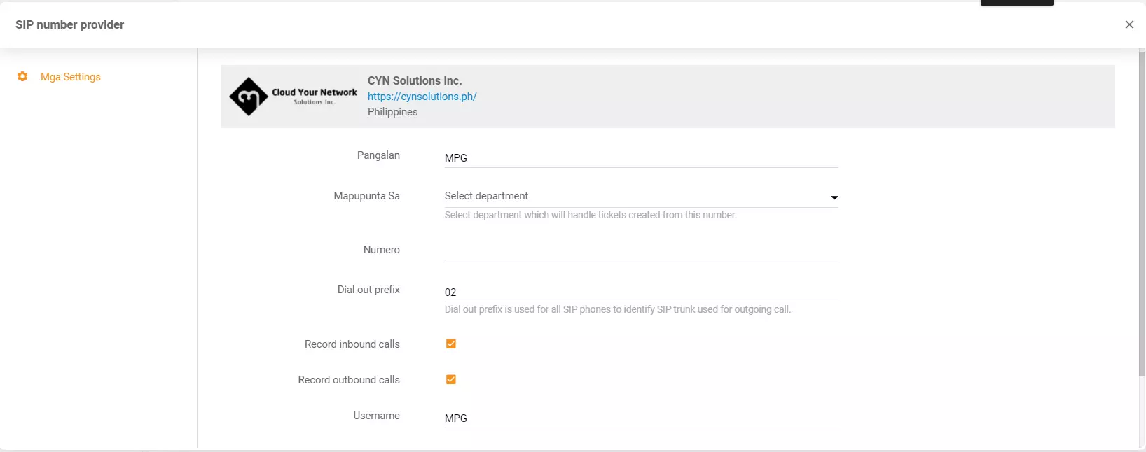 Identifiants CYN Solutions Inc