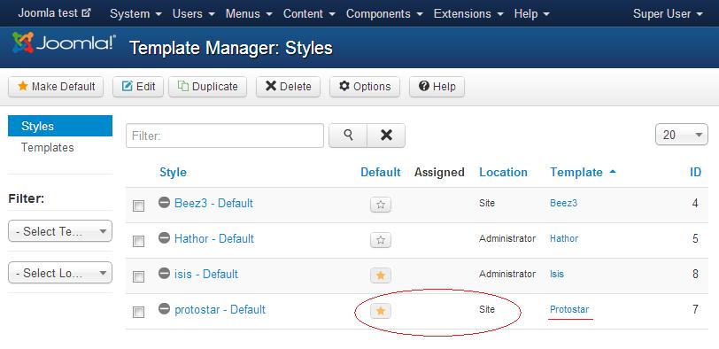 Configuration Joomla