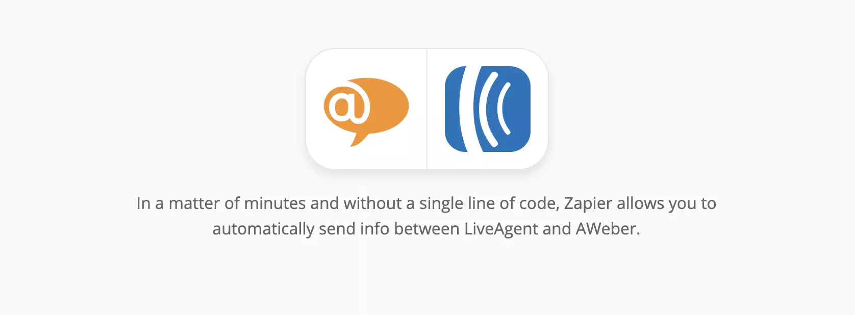 Page des intégrations LiveAgent et AWeber sur Zapier
