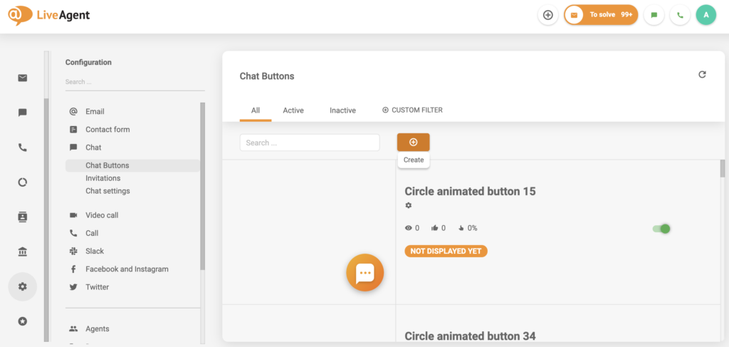 Création de bouton de chat dans LiveAgent