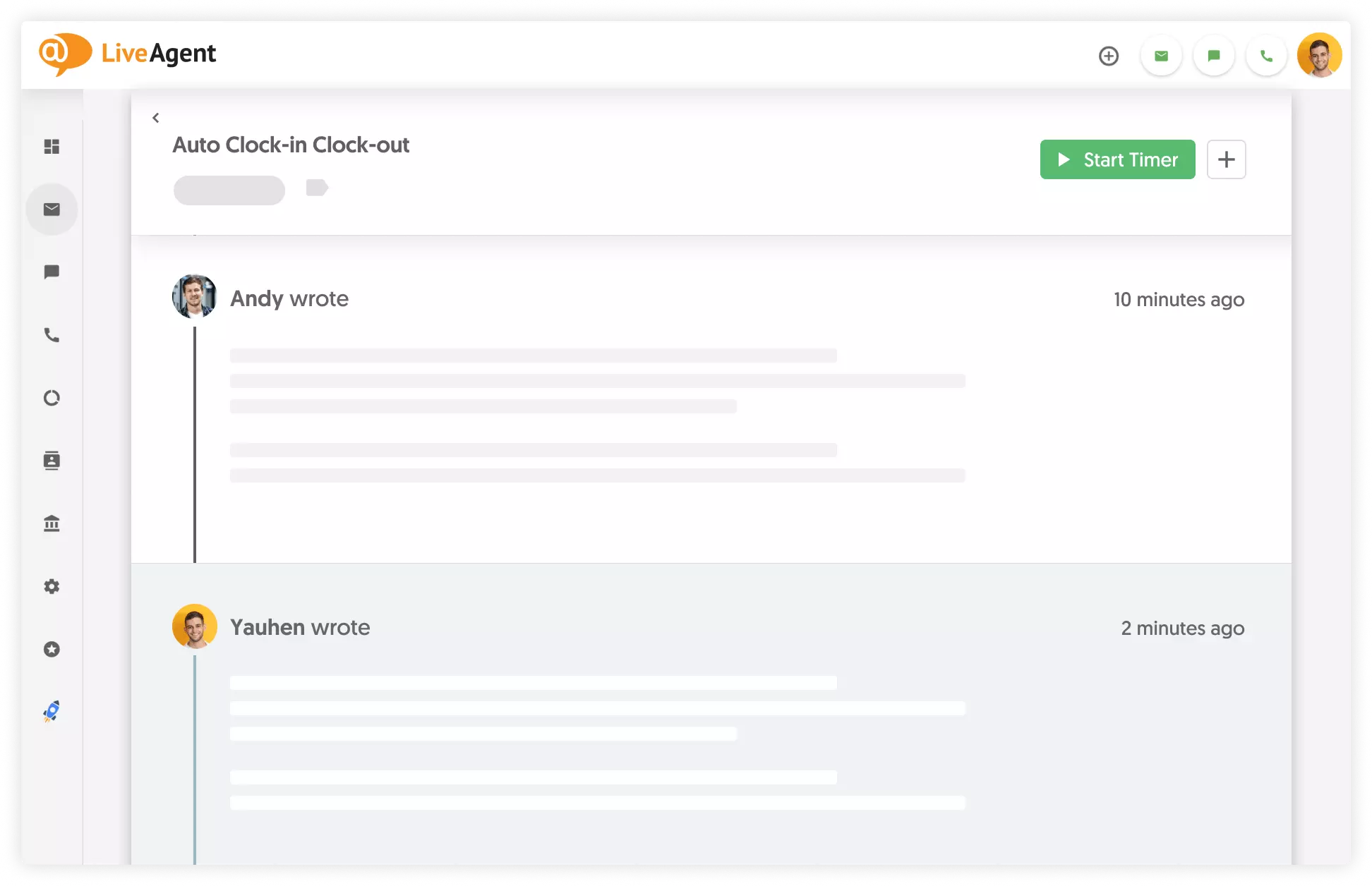 LiveAgent suivi du temps avec Everhour