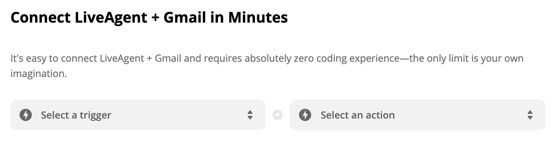 Sélection du déclencheur et de l'action