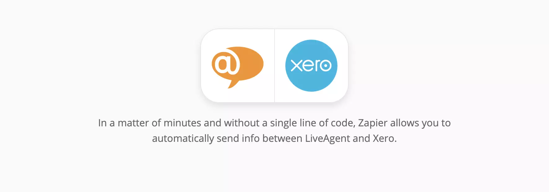 Page d'intégration Xero et LiveAgent sur Zapier