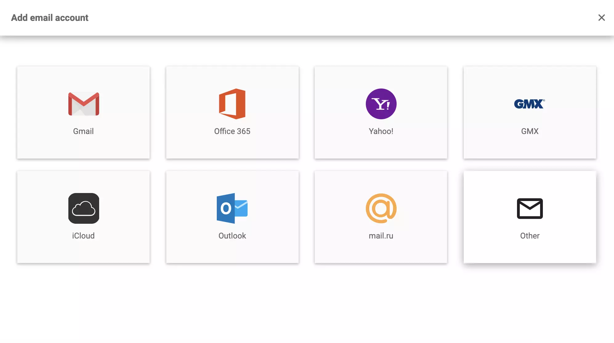 Options de configuration du compte e-mail LiveAgent