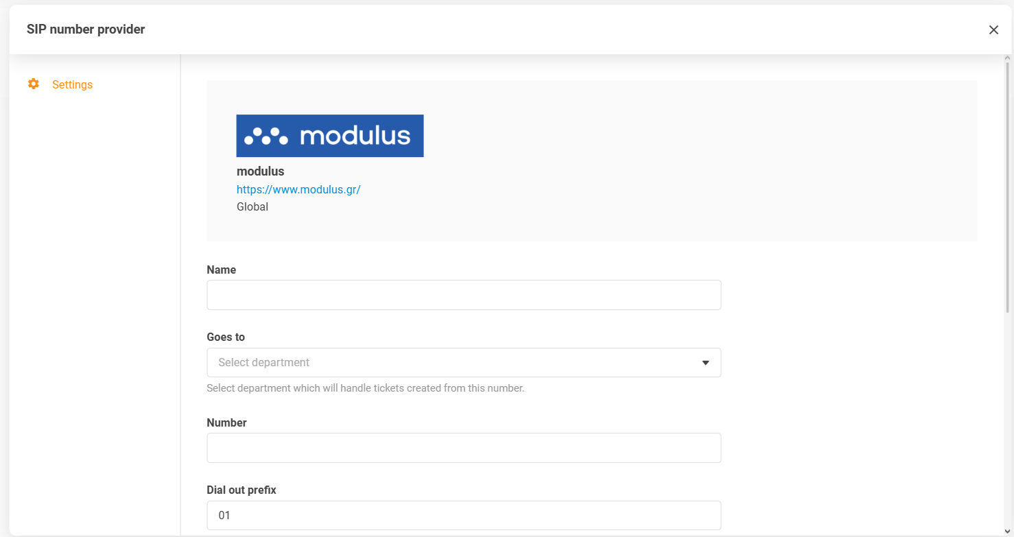 Intégration Modulus dans LiveAgent