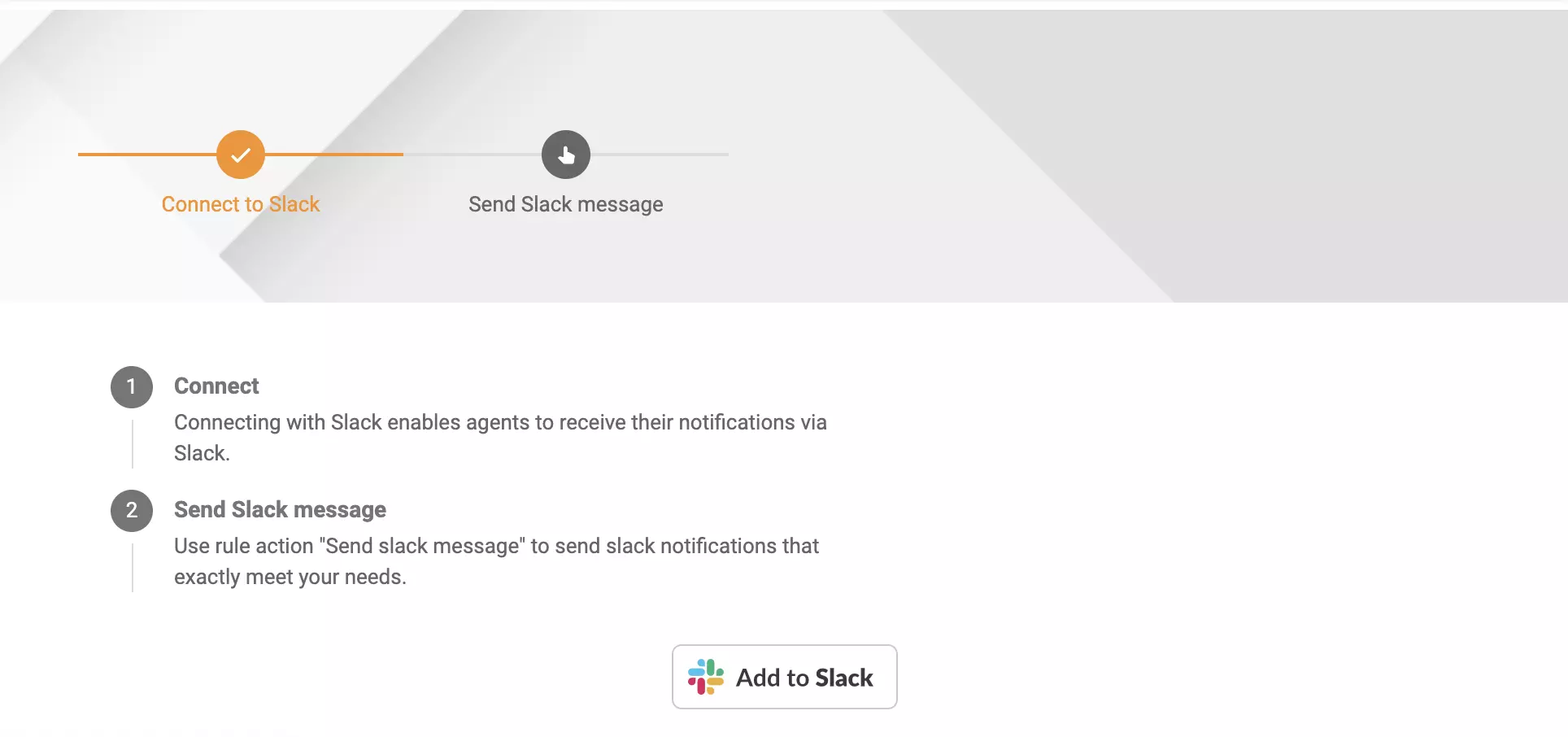Canal Slack dans la section de configuration de LiveAgent