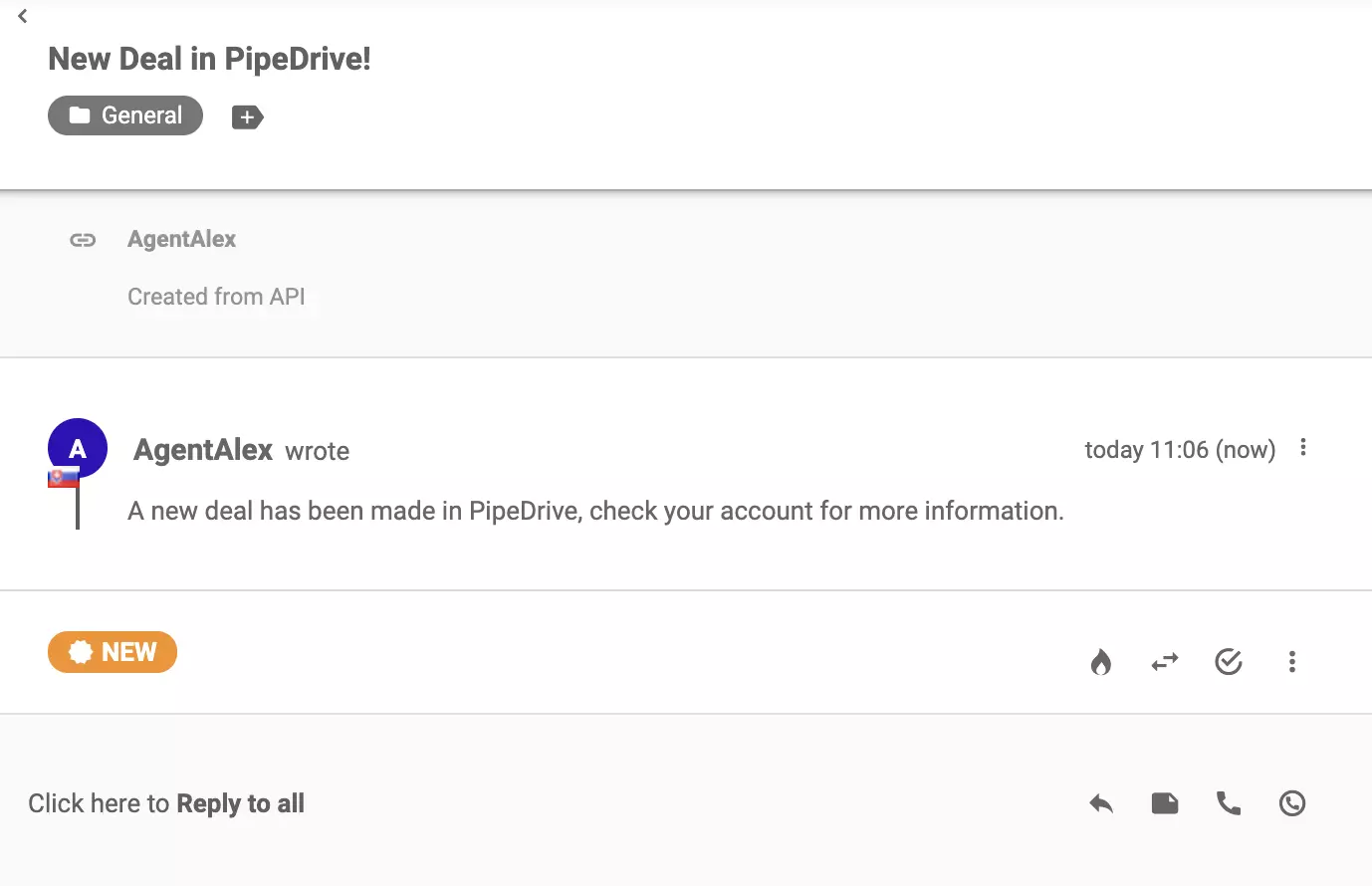 Active PipeDrive integration with LiveAgent ticketing system