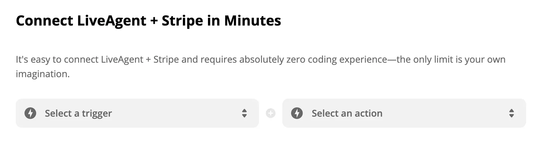 LiveAgent et page d'intégration Stripe sur Zapier