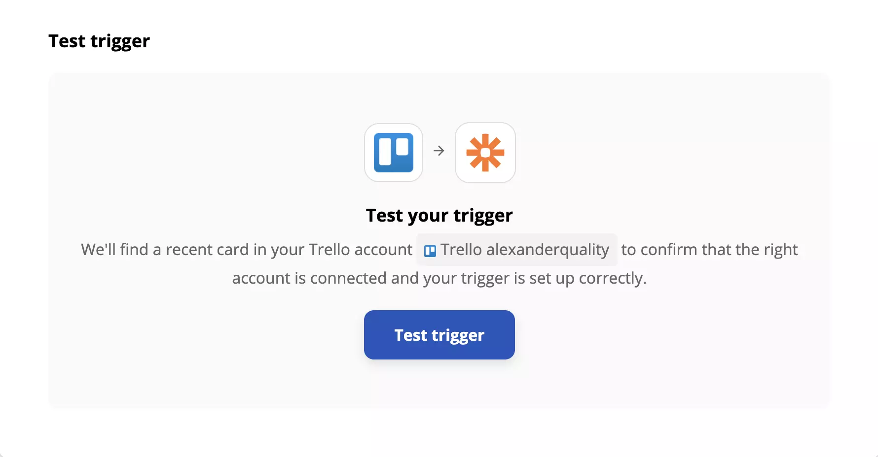 Test d'un déclencheur Trello dans Zapier