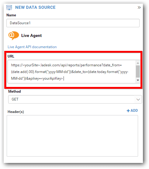 Configuration de l'URL de l'API Bold BI