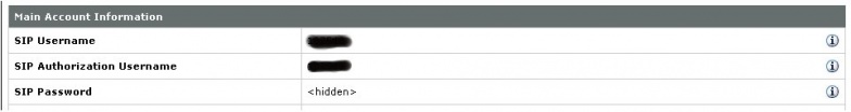 Nom d'utilisateur et mot de passe VoIP.ms dans les paramètres SIP