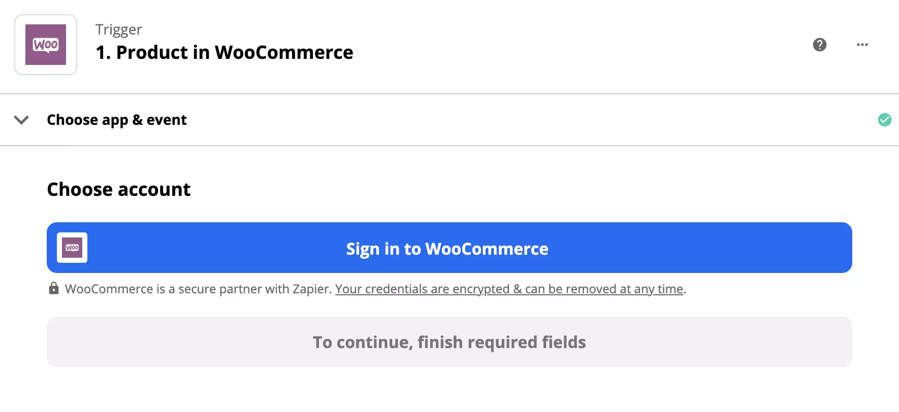 Configuration du déclencheur WooCommerce avec option de connexion
