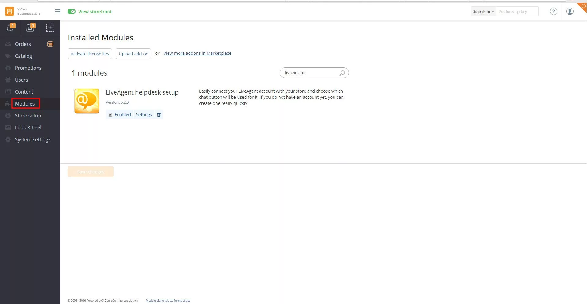 Configuration de l'intégration X-Cart LiveAgent
