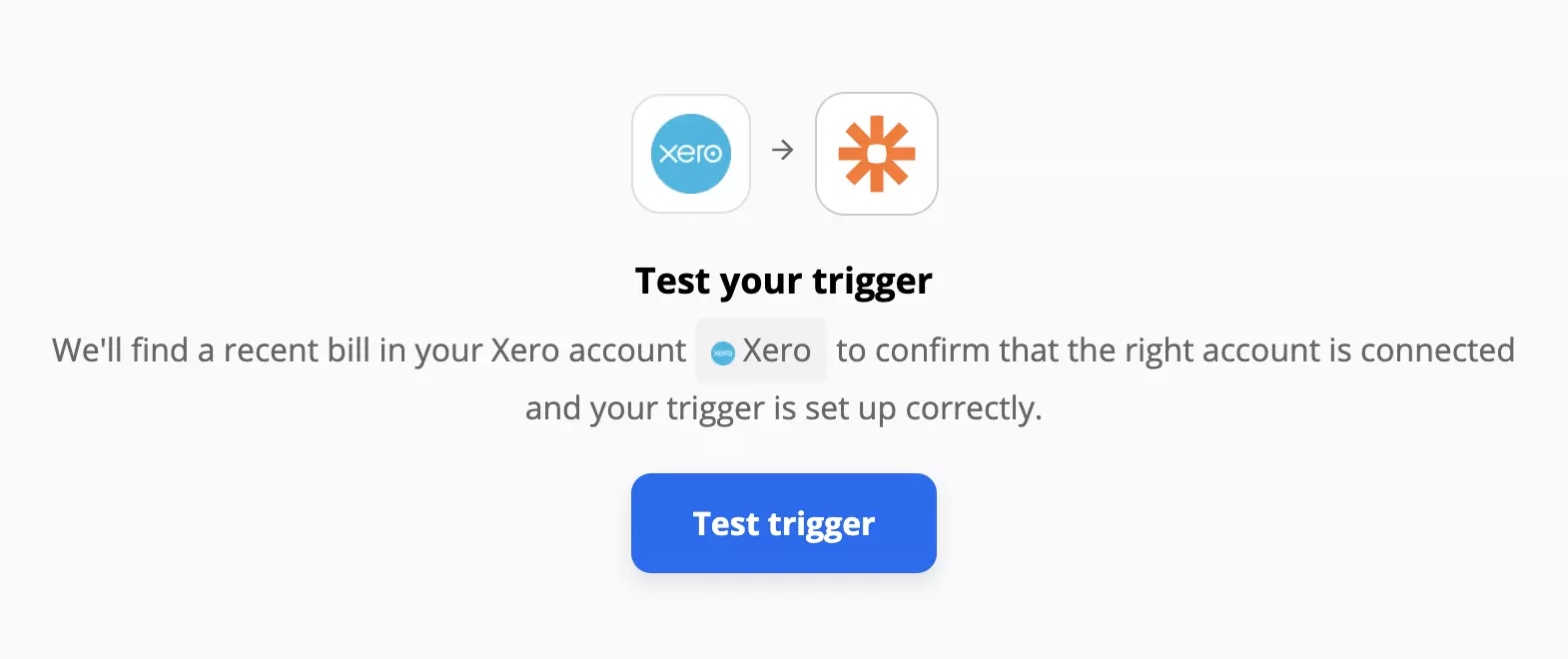 Test du déclencheur Xero sur les intégrations Zapier