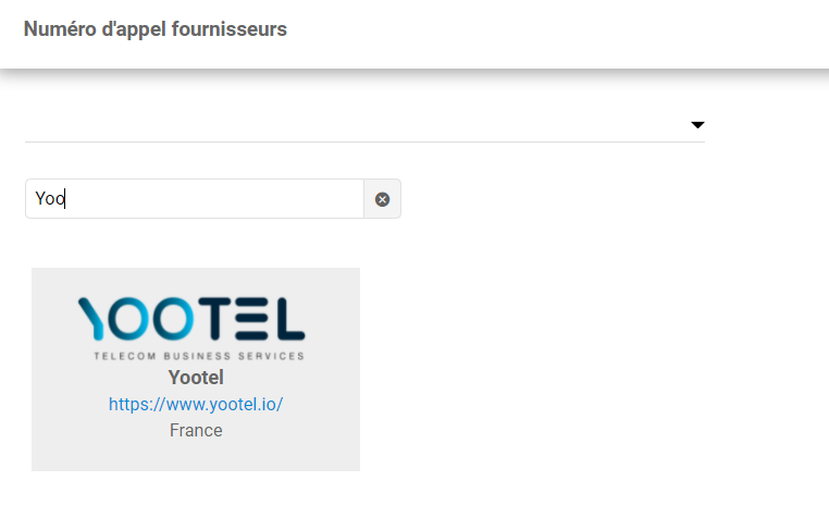 Sélectionner Yootel comme fournisseur VoIP dans LiveAgent