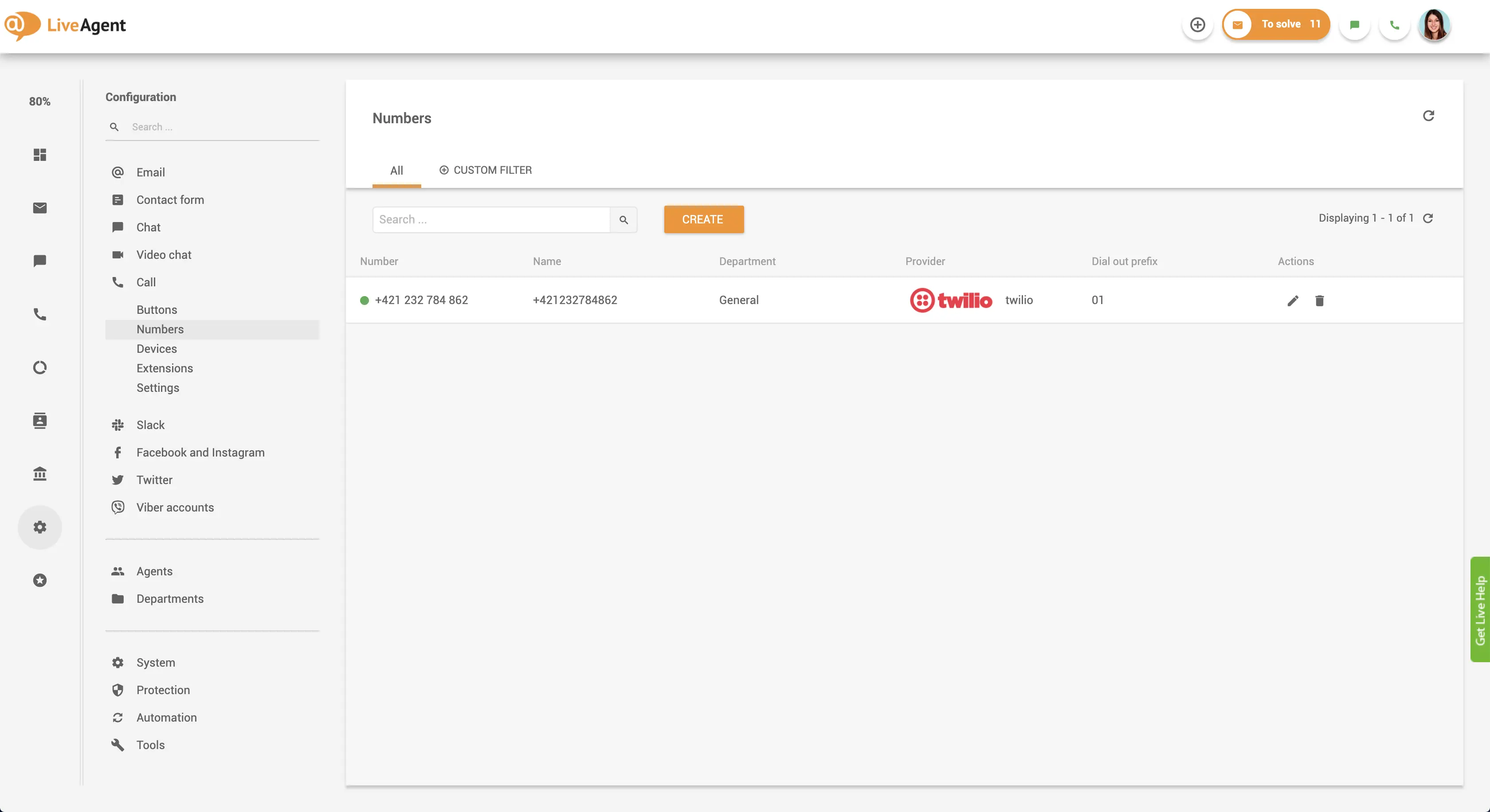Interface de connexion du numéro de téléphone