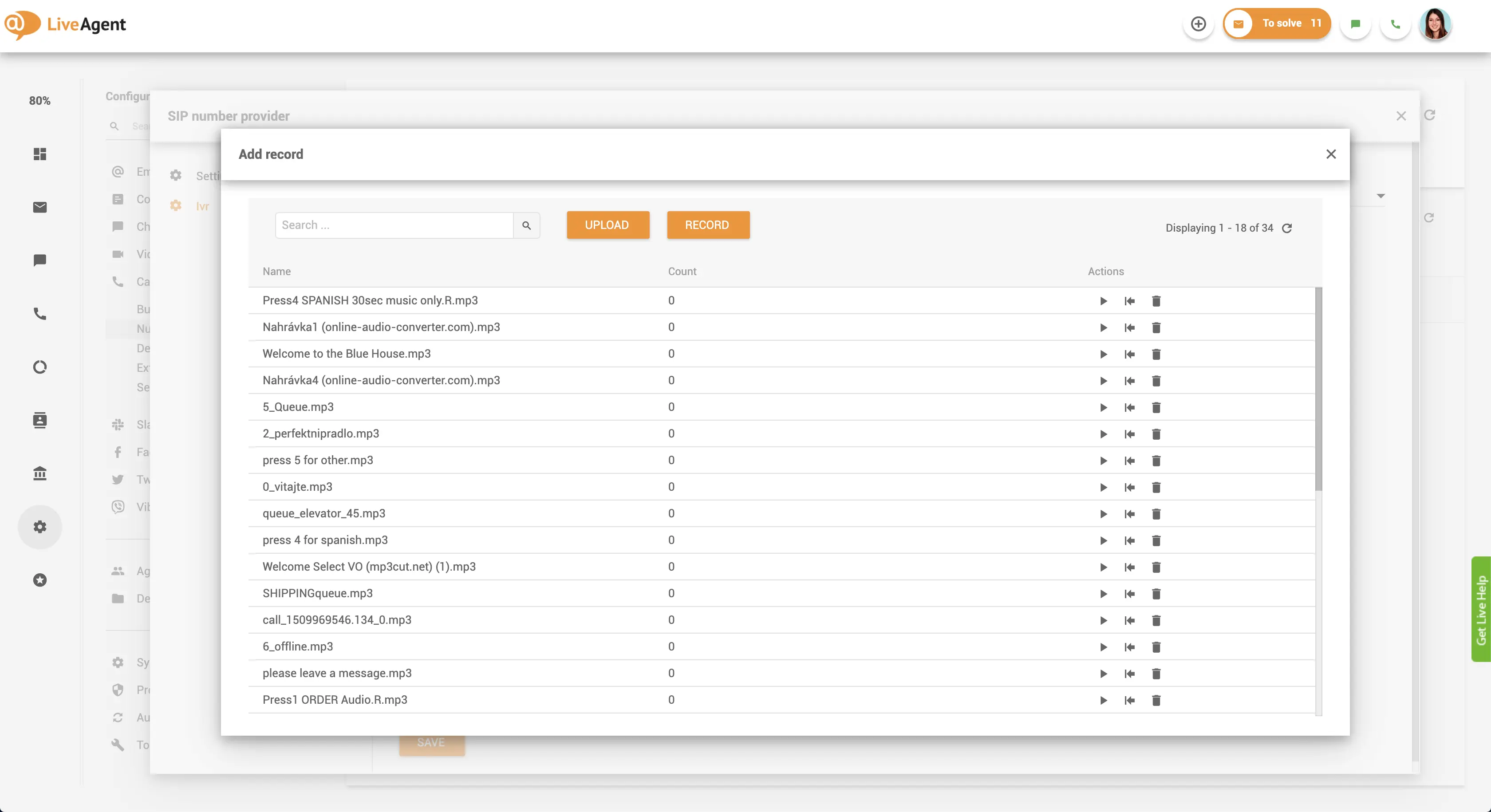 Interface de téléchargement des messages RVI