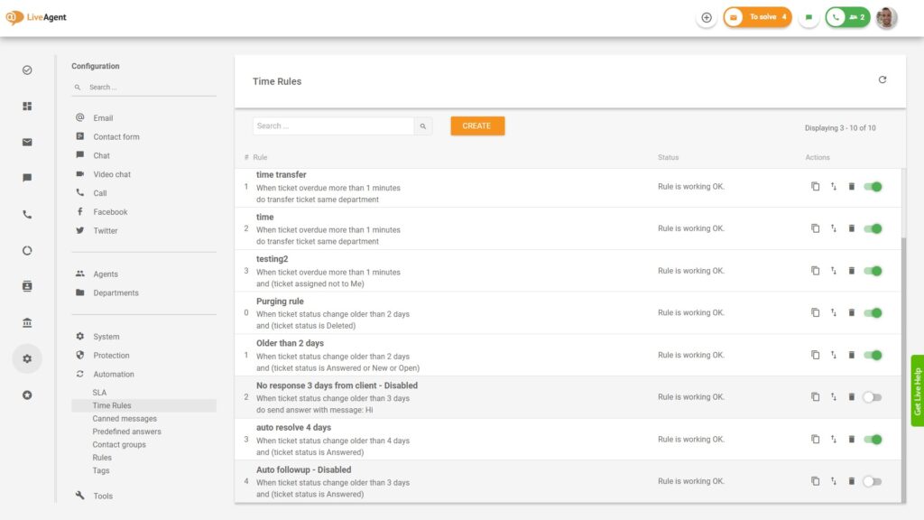 Règles d'automatisation pour améliorer la productivité