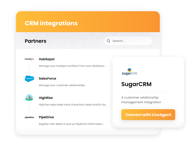 Intégrations CRM de LiveAgent