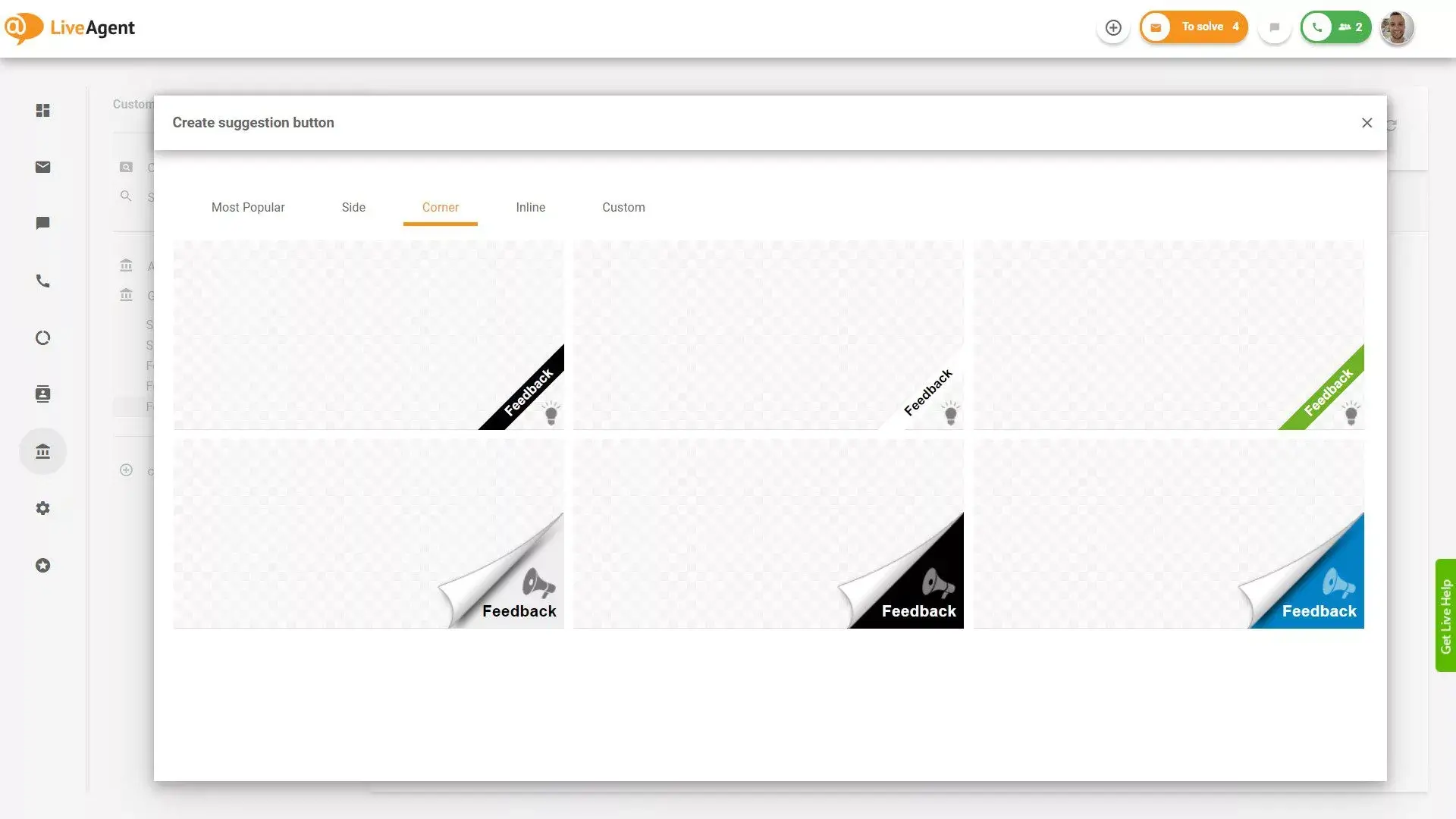 Retours & Suggestions LiveAgent
