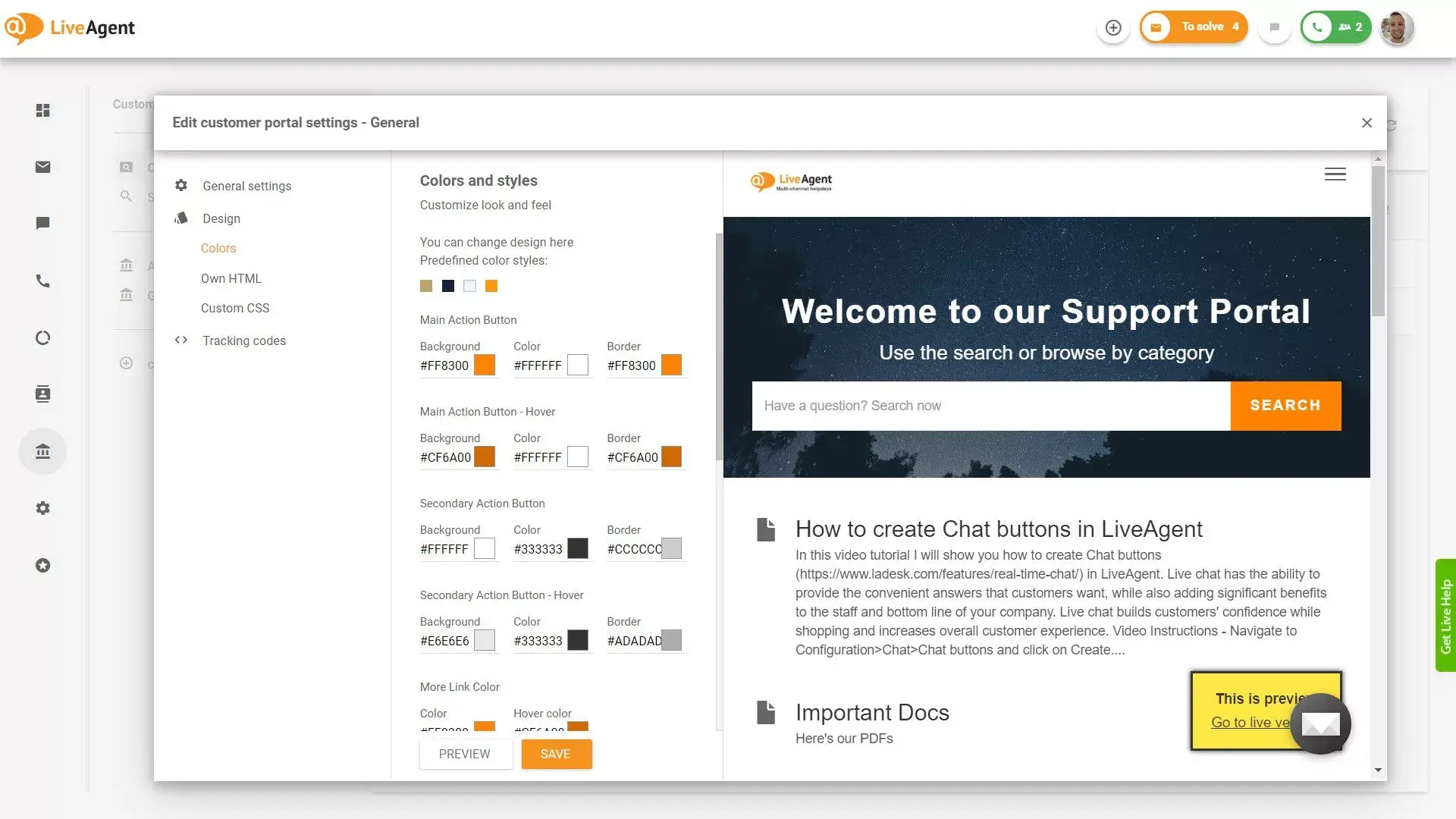 Base de connaissances LiveAgent