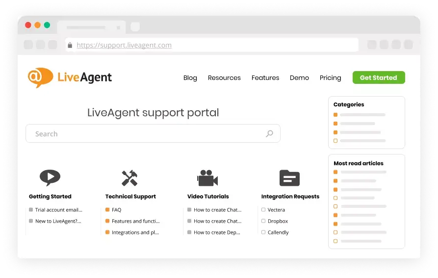 Logiciel de portail client - LiveAgent
