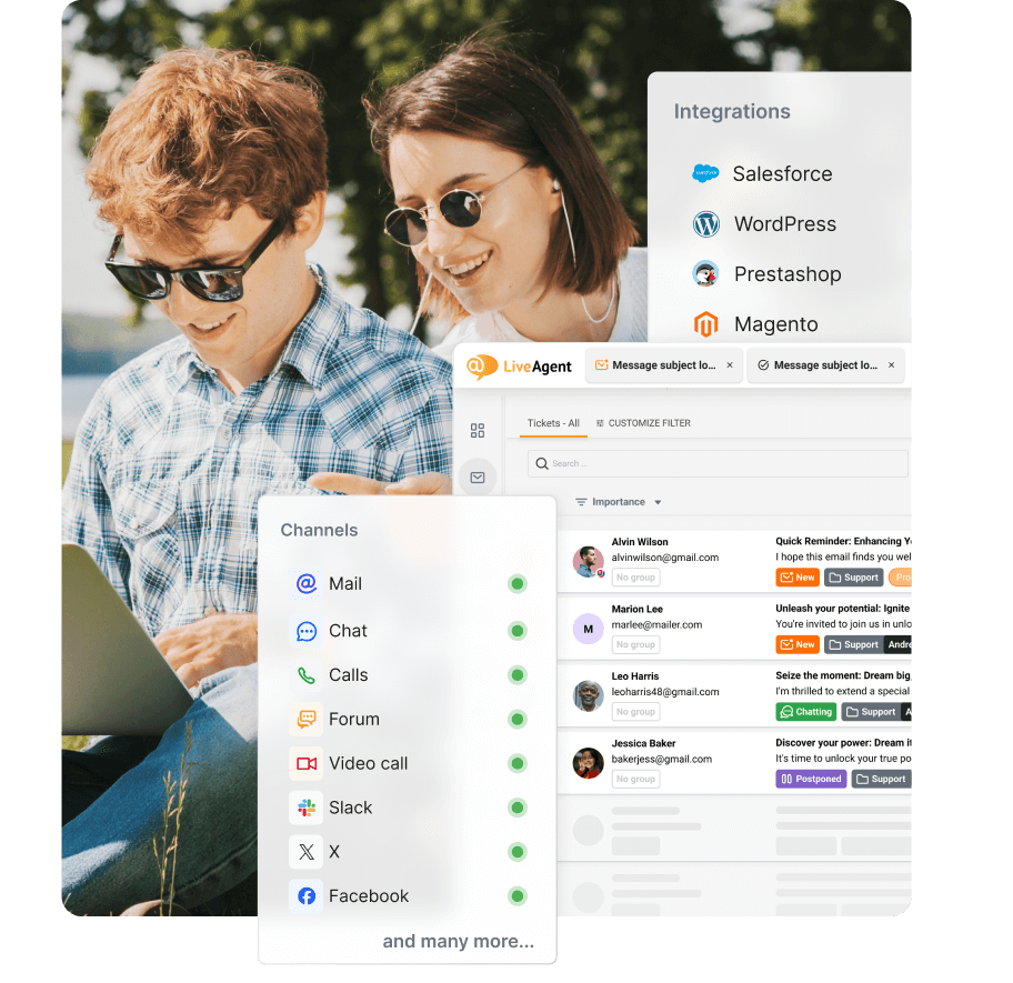Tous les canaux de support client unifiés dans LiveAgent