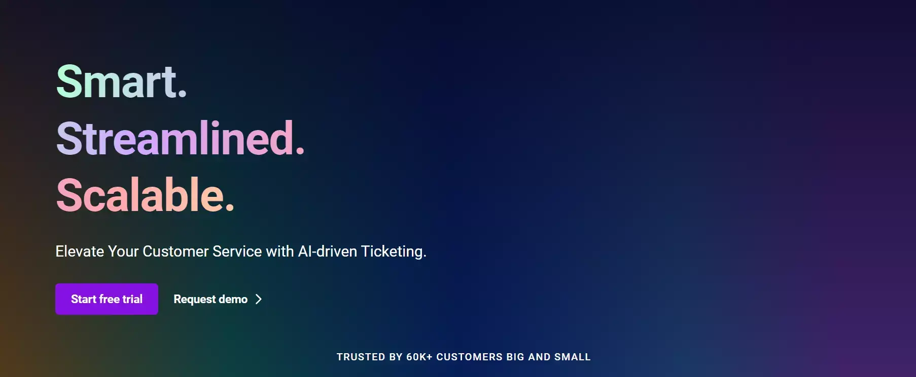 Page d'accueil de Freshdesk - logiciel de help desk IA