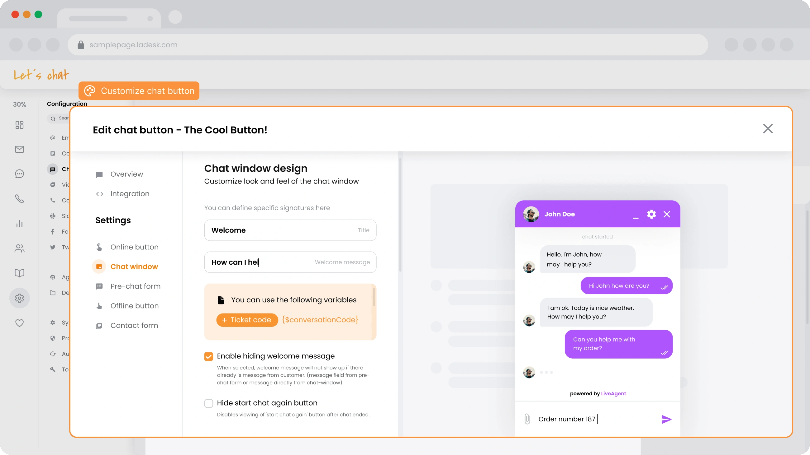 Personnalisation du design