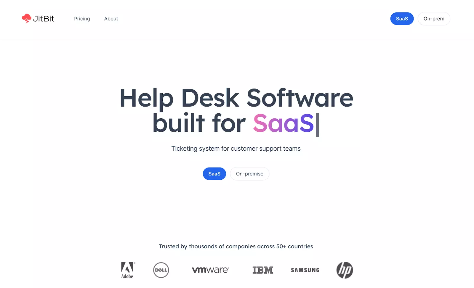 Page d'accueil de JitBit Helpdesk - Alternative fiable et efficace à Spiceworks