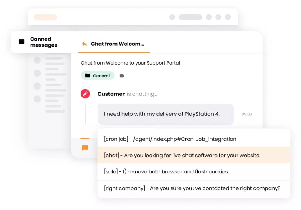 Messages prédéfinis
