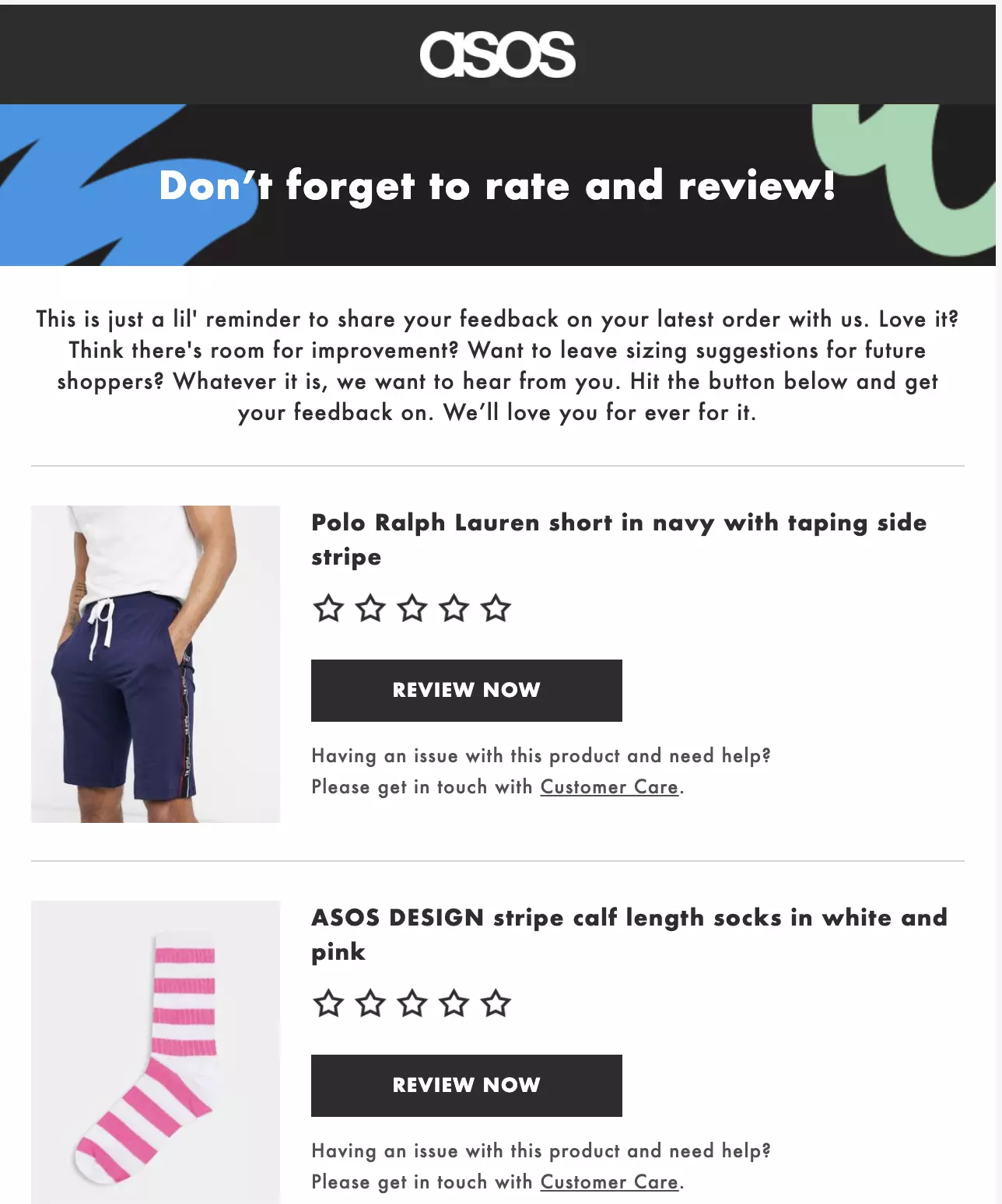 Sondage de satisfaction Asos