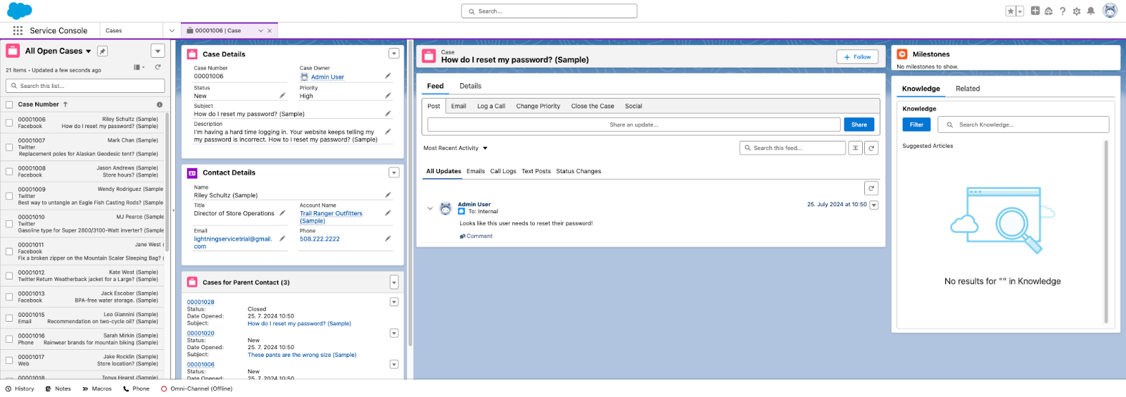 Logiciel de service client Salesforce Service Cloud