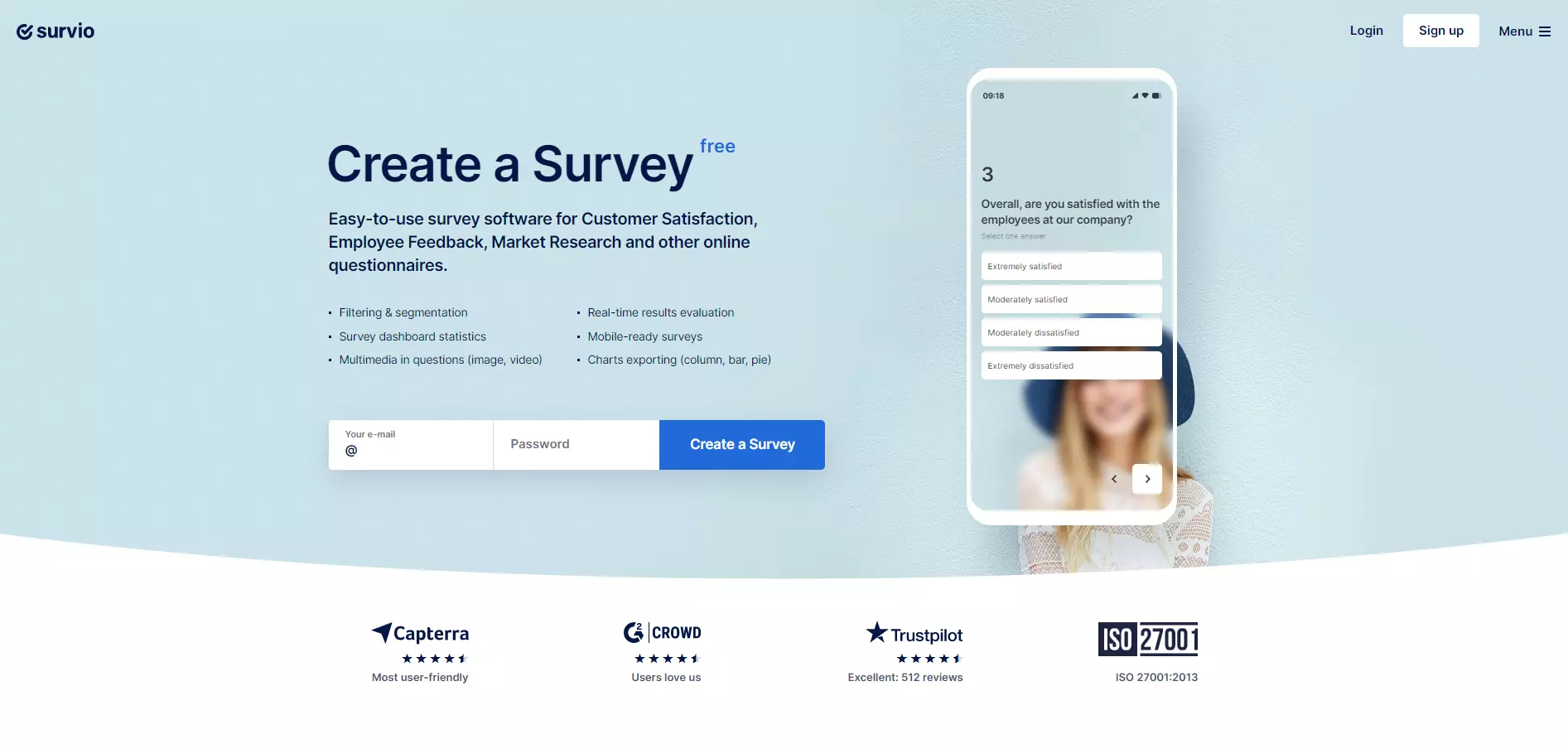 Page d'accueil de Survio